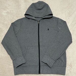 Polo Ralph Lauren dark gray full zip double knit hoodie MEDIUM